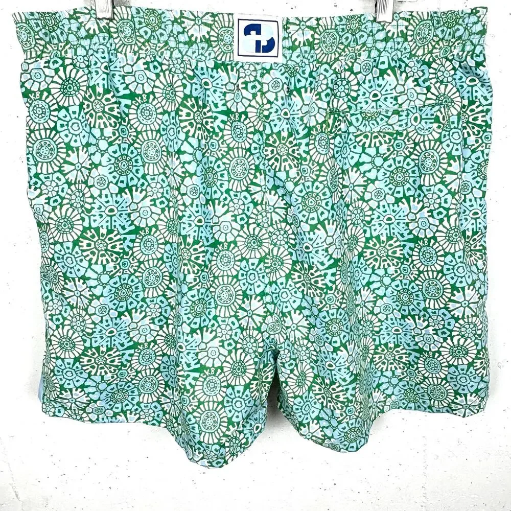 CK Bradley Skinnydippers Floral Swim Trunks Lined Polyester Elastic Waist 42